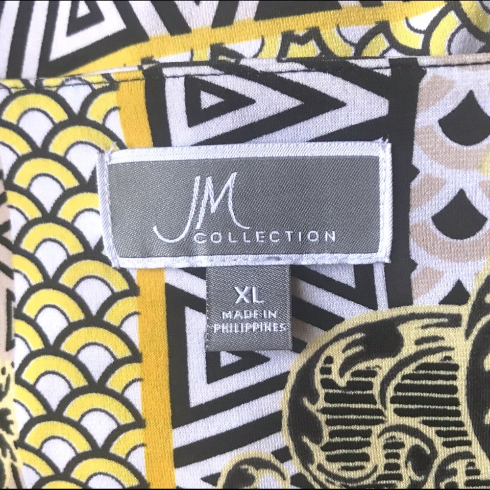 🍁 JM Collection Yellow Gold Batwing Caftan Top - Picture 5 of 5
